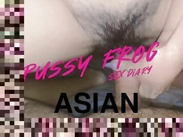 asiatisk, store-pupper, orgasme, amatør, babes, tenåring, creampie, par, pov, pupper