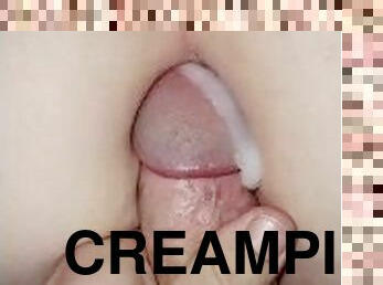 röv, fru, amatör, cumshot, hemmagjord, creampie, par, rumpa-butt