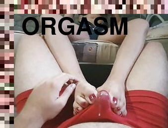 orgazmus, chodidlá, pov, nohavičky, semeno, rozkošné-cute, fetišistické, robenie-nohou, oblečený-sex, spodné-prádlo-underwear