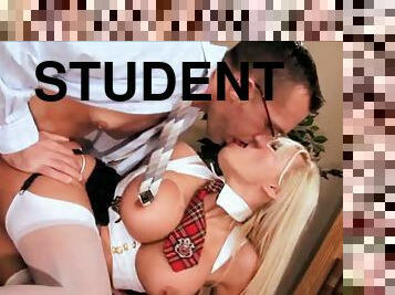 storatuttar, doggy-style, student, lärare, avsugning, cumshot, hardcore, blond