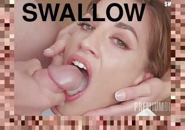 Gagging A Little, She Managed To Swallow 27 Loads