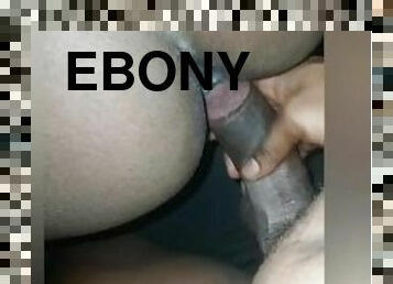 Lil 4'9 ebony bitch ride my bbc like a pro.... finished on her ass