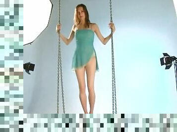 Hot Teen Model Poses Naked on a Swing - Full Video!