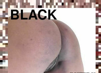 Fat black ass ebony pussy filled with white cock and hot cum