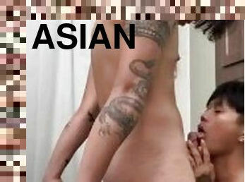 asiatisk, amatör, avsugning, cumshot, gigantisk-kuk, gay, avrunkning, par, sprut, fetisch