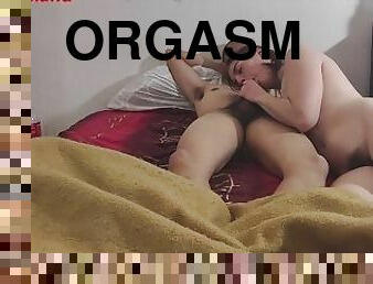 orgasm, amatör, avsugning, fransk, par, fötter, fantastisk