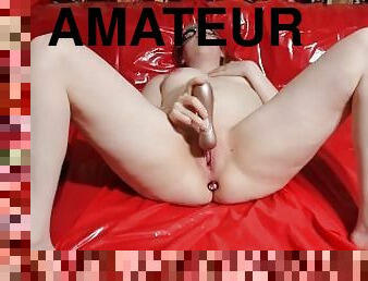 masturbation, orgasme, chatte-pussy, amateur, jouet, rousse, petite, solo, petits-seins