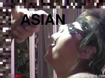 asiatisk, store-pupper, svær, amatør, blowjob, cumshot, massasje, par, kjæreste-girlfriend, facial