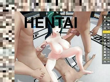 ehefrau, gesichtspunkt, hausehefrau, anime, hentai, ringen, 3d