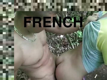 public, énorme-bite, gay, française, musclé, forêt, minet, tatouage, bite, dure