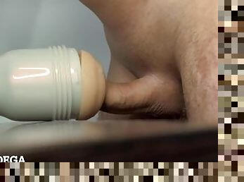 Slowly filling my huge load of sperm inside this warm fleshlight