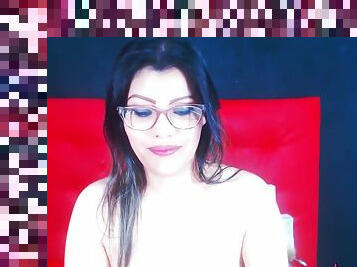 Shy Amateur With Glasses On Webcam