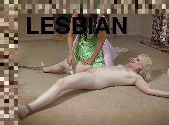 lesbisk, bdsm, blond, fetisch, bondage, förnedring, dominans, brunett