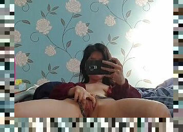 Petite College Slut Mirror Masturbation