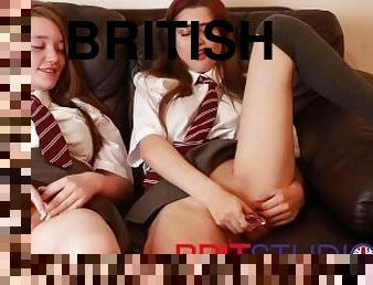 Two British 18 Year Old Schoolgirls Have A Masturbation Race - Who Cums First?