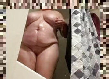 mandi, payudara-besar, amatir, jenis-pornografi-milf, wanita-gemuk-yang-cantik, mandi-shower, seorang-diri, tato