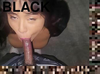 Black Cock Cums Twice For Fun Latina Outdoors Thrill