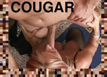Old Cougar Gets Screwed By Thick Cock