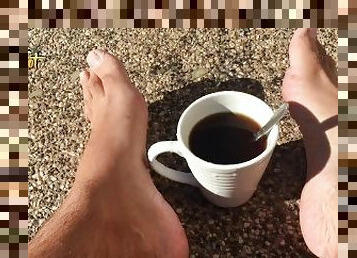 HEY THERE GOOD MORNING - HAVE A GORGEOUS DAY - CUM FEET SOCKS SERIES - MANLYFOOT ???? ?????? - CUM COFFEE