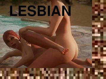 al-aire-libre, coño-pussy, lesbiana, con-los-dedos, besando, culo-en-la-cara, selva, salvaje