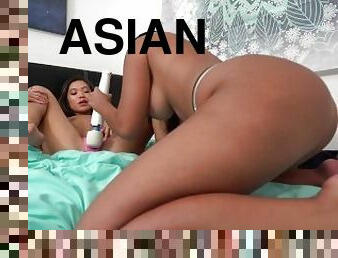 asiatisk, onani, babes, lesbisk, massasje, pov, petite, fanget