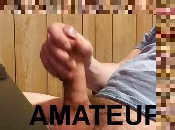 masturbation, amatör, gigantisk-kuk, juckande, smutsig, sprut, ensam, vit, kuk