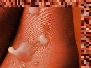 grosse, masturbation, collants, amateur, ejaculation-sur-le-corps, gay, black, belle-femme-ronde, joufflue, pieds