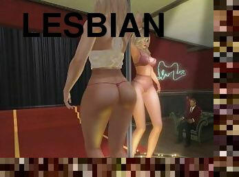 joc-cu-chiloteii, bunaciuni, lesbiana, sex-in-trei, dezbracandu-se, blonda, dansand, fetish