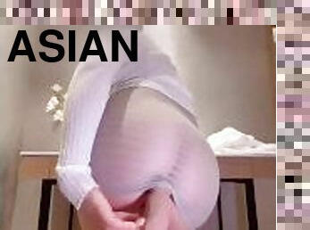 asiatique, gros-nichons, tricherie, énorme, masturbation, orgasme, pisser, chatte-pussy, femme, amateur