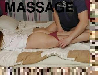 Leg Massage Ended Without Panties for a Slender Beauty.