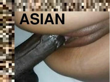 asiatisk, fitta-pussy, amatör, blandade-raser, par, pov, vått