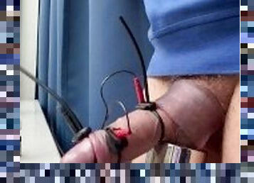 Amazing HANDS FREE ELECTRO STIMULATION ** PRECUM DRIPPING non stop **