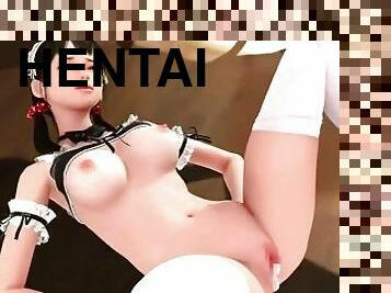 asien, arsch, groß-titten, zofe, junge, japanier, unterwäsche, hentai, frech, 3d