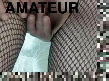 My pretty  asshole plugged and played with in my fishnets ????????