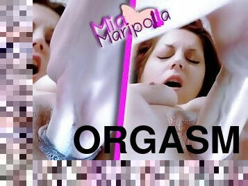 teta-grande, orgasmo, cona-pussy, dedos, ejaculação, mamas, depilada, fecho, molhado