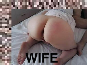 New position! Wife with a big ass in the reverse position has sex. Real home made video