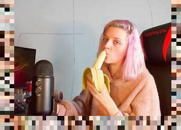 amatöör, beibed, suhuvõtmine, teismeline, blond, väike, soolo, banaan, imemine