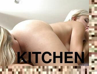 Two Blonde Teens Get Real Playful In The Kitchen