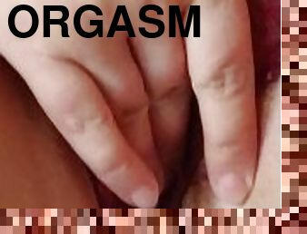 klitta, masturbation, orgasm, fitta-pussy, amatör, trosor, ensam, close-up, vått, retande