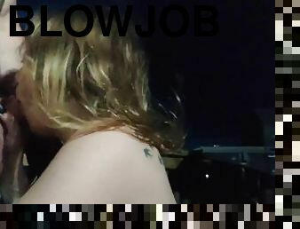 Second blowjob on deck from hot blonde slut when storm finally hits