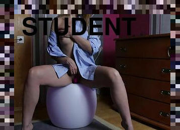 Evening Masturbation From A Depraved Student With A Vibrator In Pussy. Annahomemix