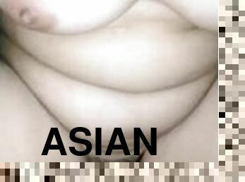 asiatisk, røv, amatør, moden, kæmpestor-pik, creampie, hanrej, pik