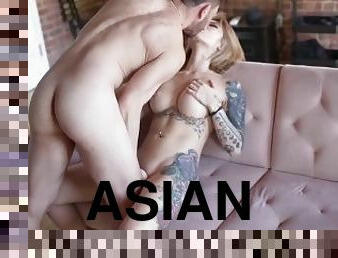asiatisk, storatuttar, fitta-pussy, kvinnligt-sprut, fru, milf, japansk, fingerknull, tight, petit