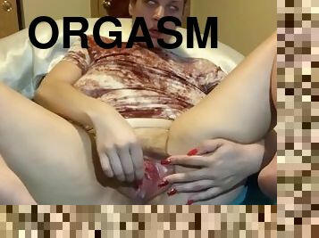 fet, hårig, masturbation, orgasm, fitta-pussy, kvinnligt-sprut, amatör, leksak, bbw, fötter