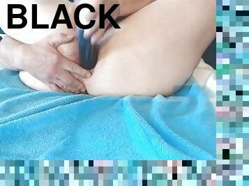 Big black dildo, expands my ass and juices intensely