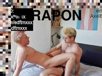 strapon, anal-sex, immens-glied, homosexuell, ficken, fetisch, muskulös, glied, raue