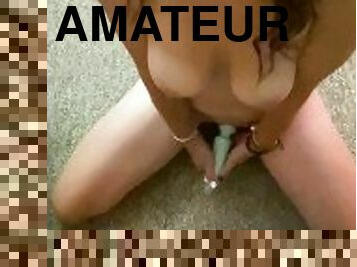 masturbation, orgasm, amatör, leksak, smutsig, sprut, ensam, brunett