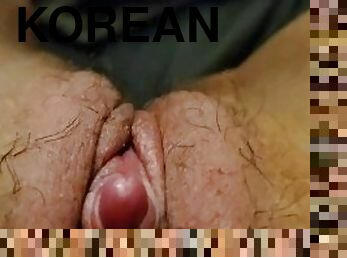 HORNY korean NB teasing their huge Clit  moaning, ftm