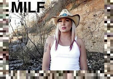 milf, pov, blond, cowgirl, små-bröst