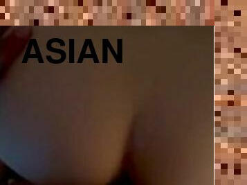 asiatisk, amatör, brudar, tonåring, creampie